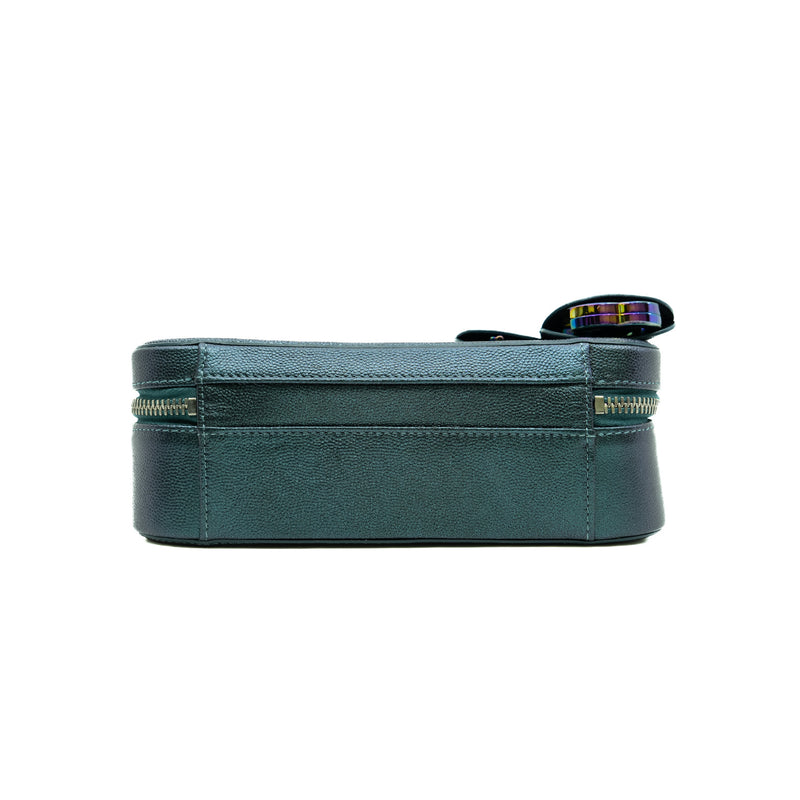 medium Top handle vanity box in caviar blue and purple