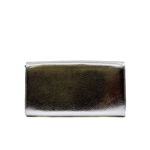 strass buckle woc in leather silver - L'UXE LINK
