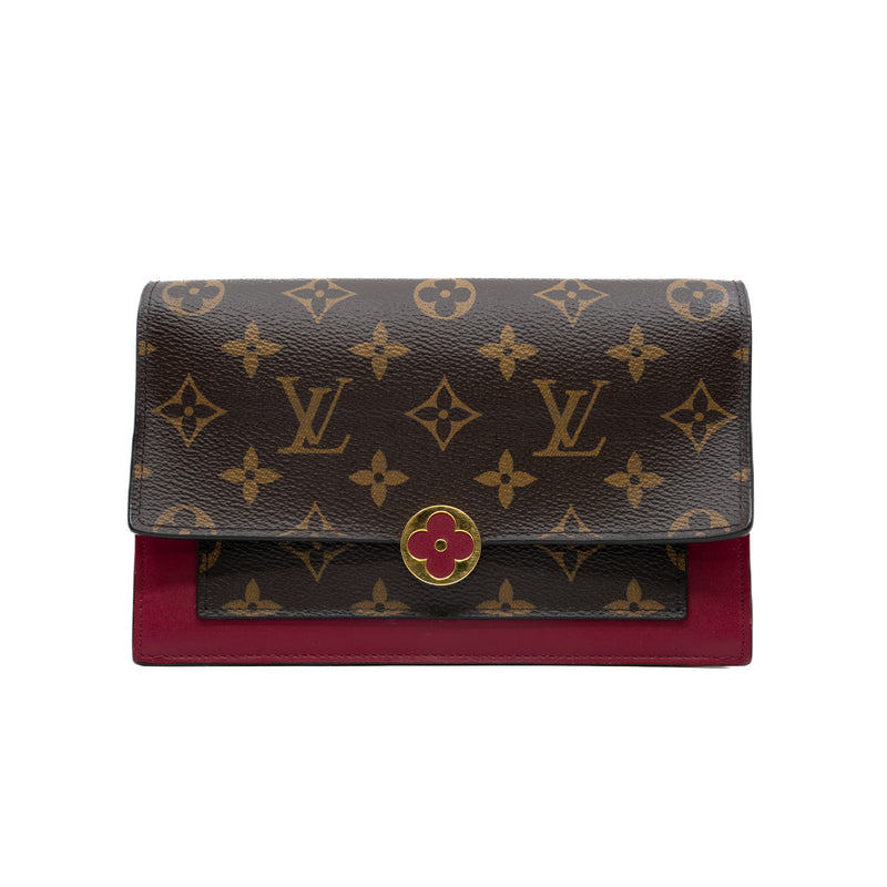 fuchsia woc monogram with red chain bag year 2019 - L'UXE LINK