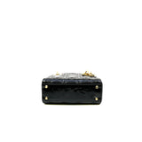 thumbnail mini lady dior in black patent ghw