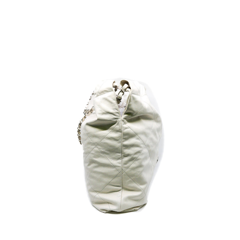 medium 22 bag in calfskin white phw