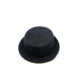 thumbnail tweed boater hat in black size s