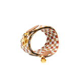 thumbnail Maxi Quadrille 25 mm bag strap in fabric mix colour GHW