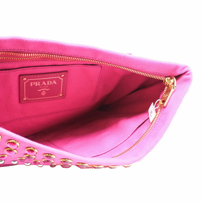 clutch canvas medium pink ghw - L'UXE LINK