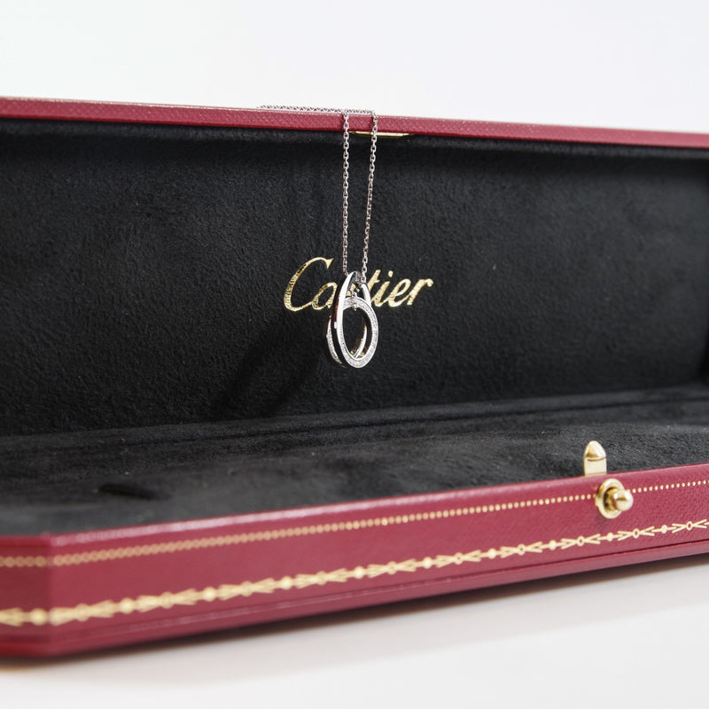 necklace 18k white gold diamond - L'UXE LINK