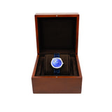 thumbnail Arceau Petite Lune watch, Large model, 38 mm, blue alligator