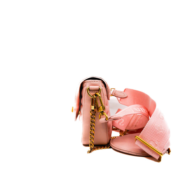 New Wave Multi-Pochette Pink Leather Crossbody Bag