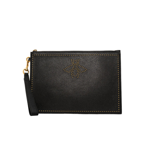 zippy clutch black calf skin - L'UXE LINK