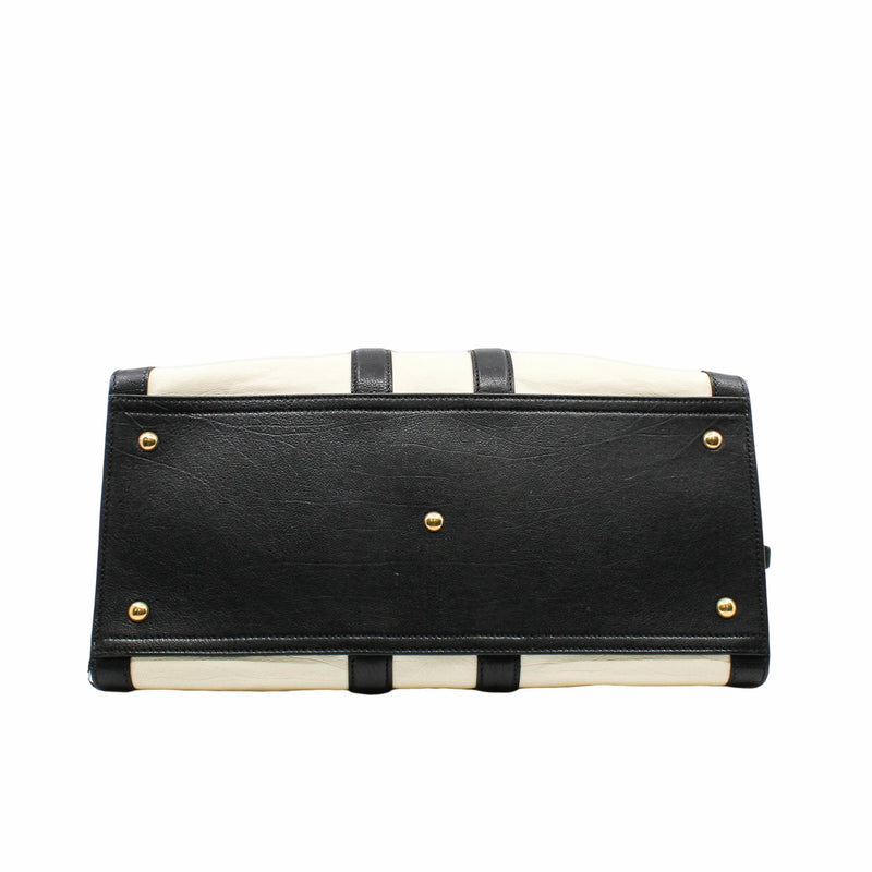 Tote Bag Leather Black White - L'UXE LINK