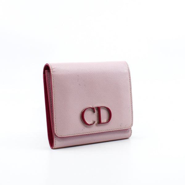 Mania In Nude Pink/Pink Grained Calfskin Wallet PHW - L'UXE LINK