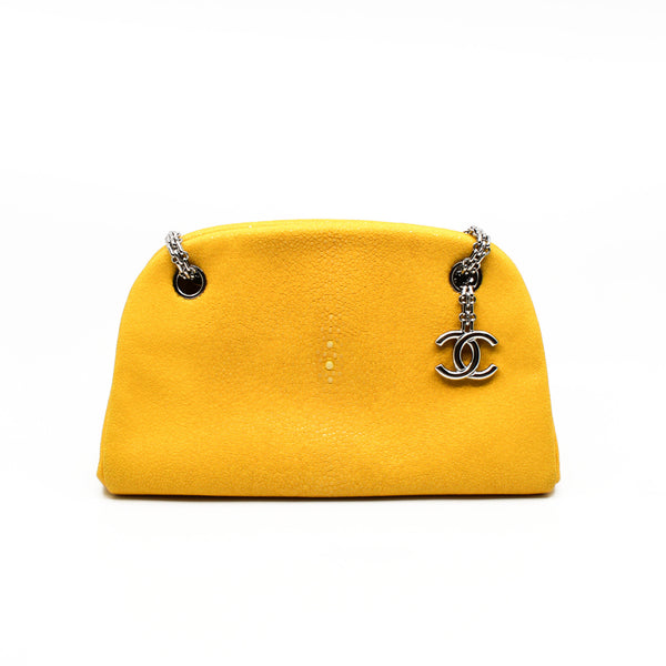 Small Bowling In Yellow Stingray Skin Shoulder Bag PHW Seri 15 - L'UXE LINK