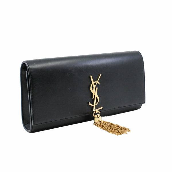 clutch leather black  ghw