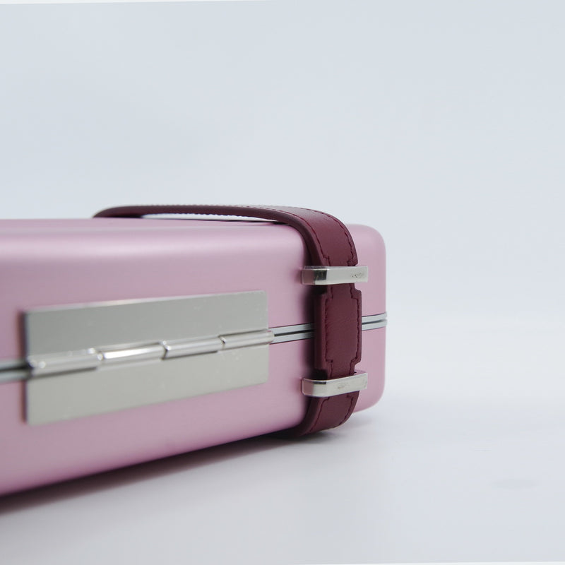 Dior X Rimowa Aluminum Rose Pink Clutch Bag PHW With Strap - L'UXE LINK