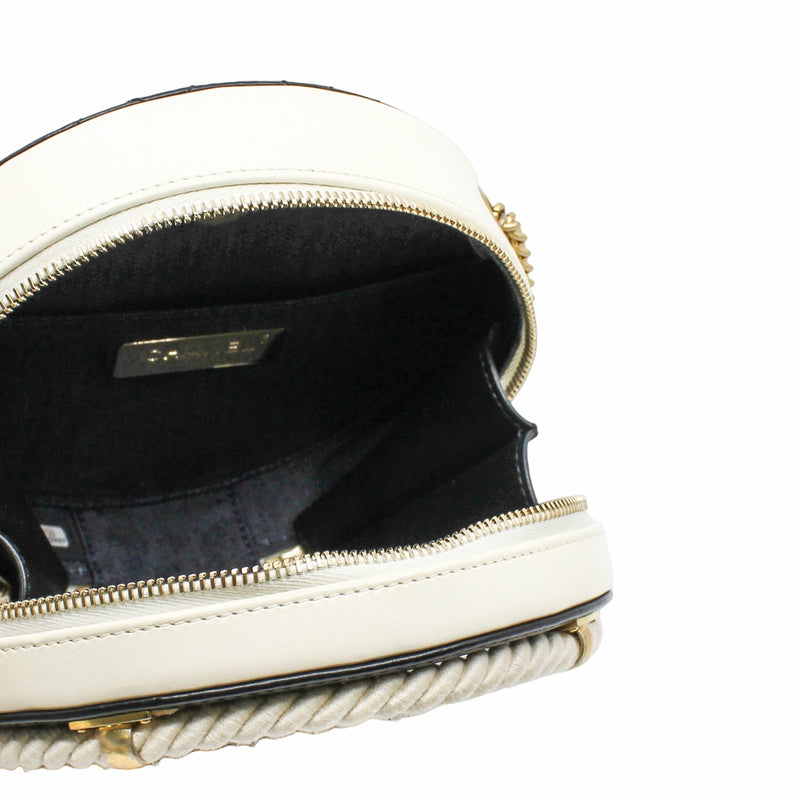 round side bag black with tweed  ghw seri 27