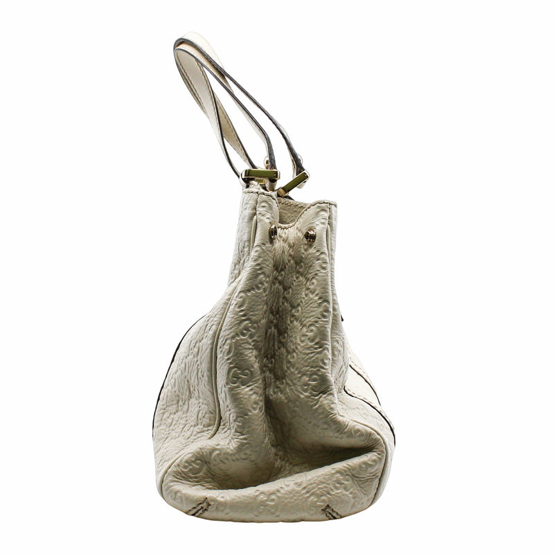 tote bag  leather  white PHW - L'UXE LINK