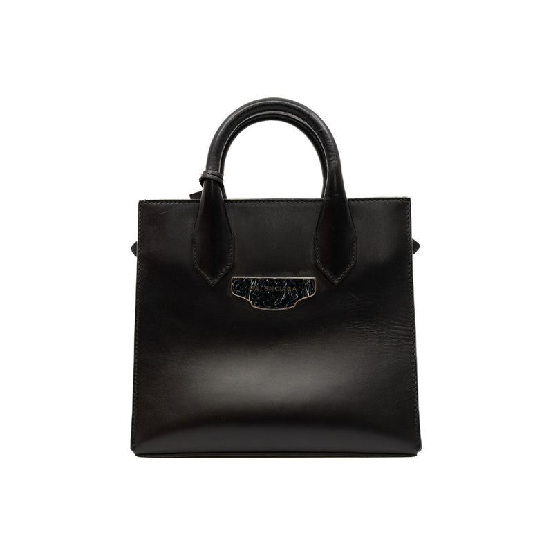 small afternoon tote in leather black phw