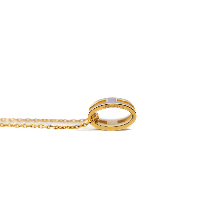 Mini Pop H Purple Pendant Necklace GHW - L'UXE LINK