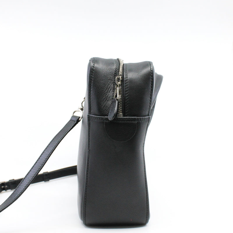 Small Triangle Duffel In Black Calfskin Leather Handbag PHW - L'UXE LINK