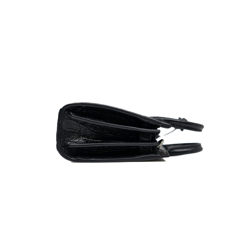 Nano Sac De Jour Toy Black Croc Embossed Leather Bag PHW