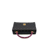 thumbnail medium coco handle with pink lizard handle in cavair black ghw seri 26