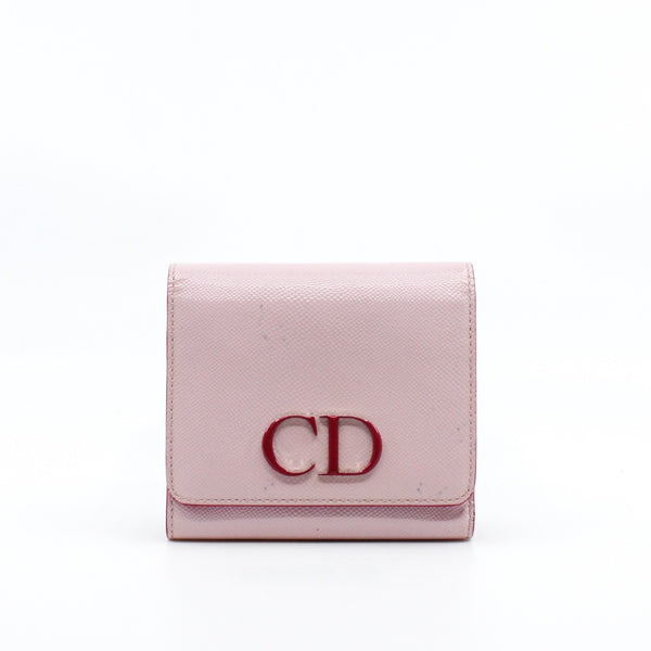 Mania In Nude Pink/Pink Grained Calfskin Wallet PHW - L'UXE LINK