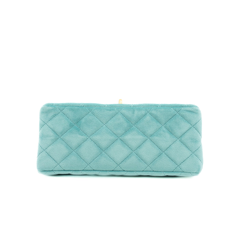 Blue Quilted Velvet Mini 2.55 Reissue 224 Flap Bag GHW Seri 29 - L'UXE LINK