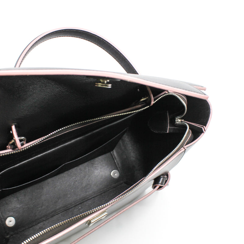 Mini Belt Bag In Smooth Calfskin Dark Brown/Pink Handbag PHW With Strap - L'UXE LINK