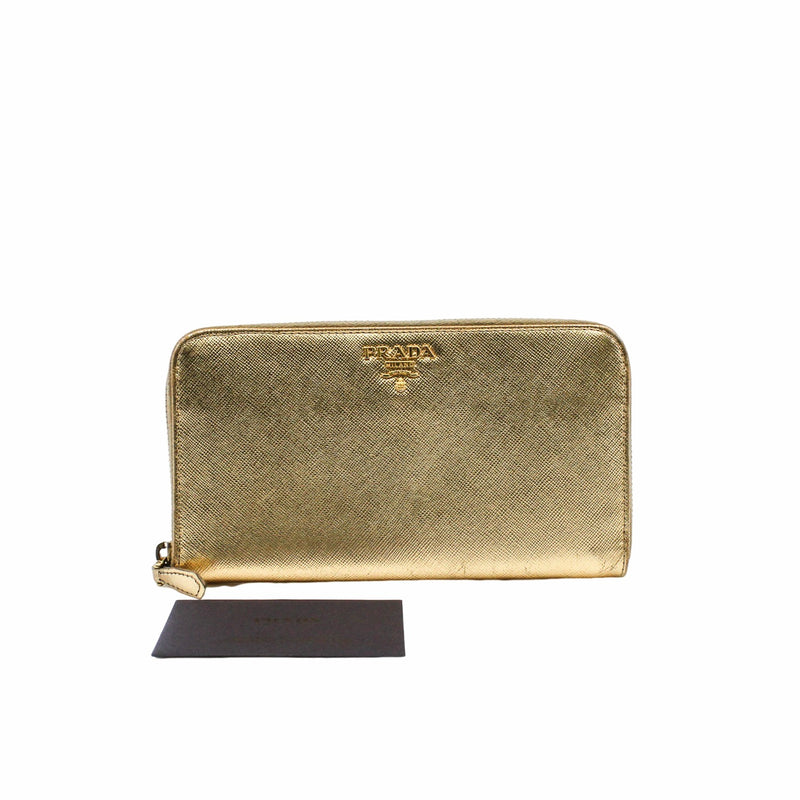 Zip Around Wallet Saffiano Leather Long - L'UXE LINK