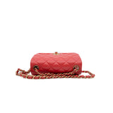 thumbnail mini square orange red lambskin seri 27 ghw