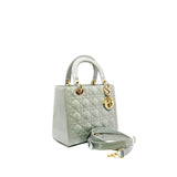 thumbnail medium Lady Dior in grey patent leather 2021 ghw