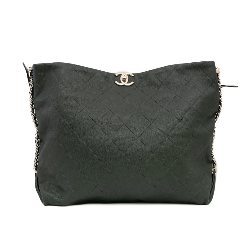 Large Tote In Dark Green Calfskin PHW Seri 25