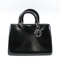 Medium Diorissimo In Black Patent Leather Handbag PHW With Strap - L'UXE LINK