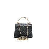thumbnail mini kelly quilted with top handle in black caviar ghw # NATTXXXX