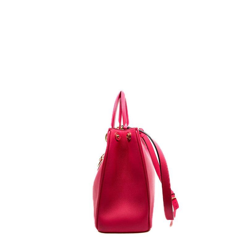 Medium Diorissimo In Pink Calfskin Leather Shopper Handbag GHW - L'UXE LINK