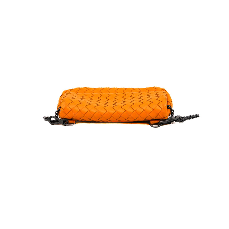 orange small flap chain bag