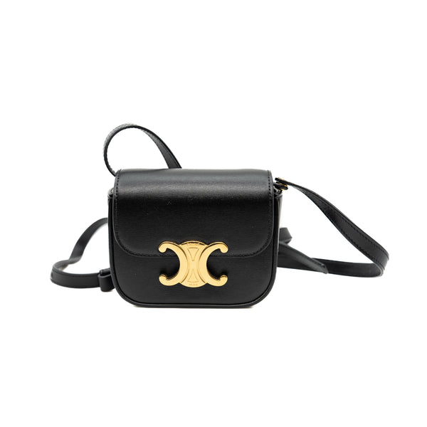 mini claude bag in calfskin black ghw