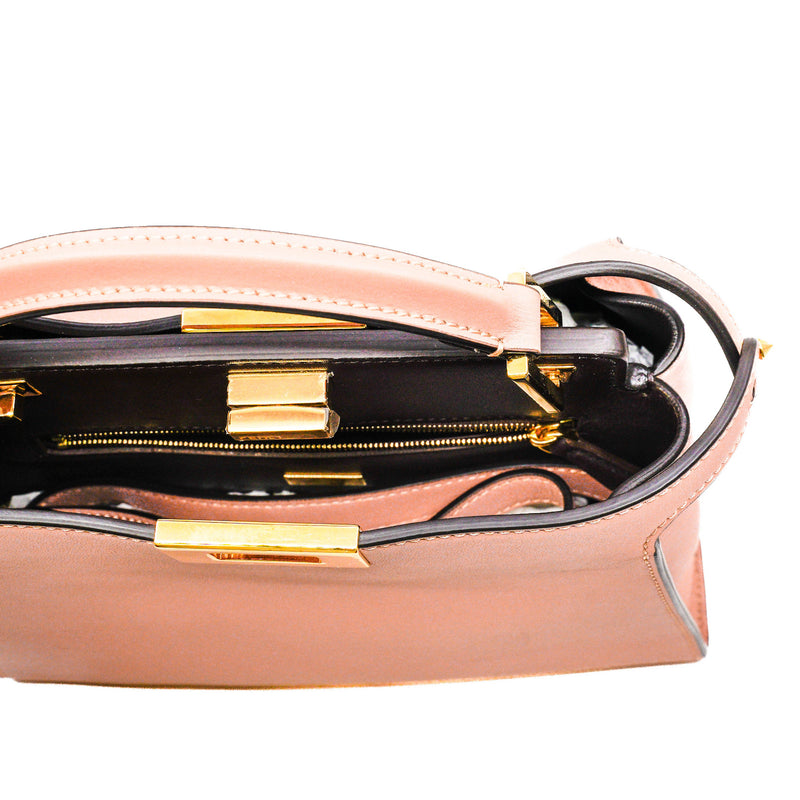 Peekaboo Essentially Bag Leather In Pink GHW With Strap