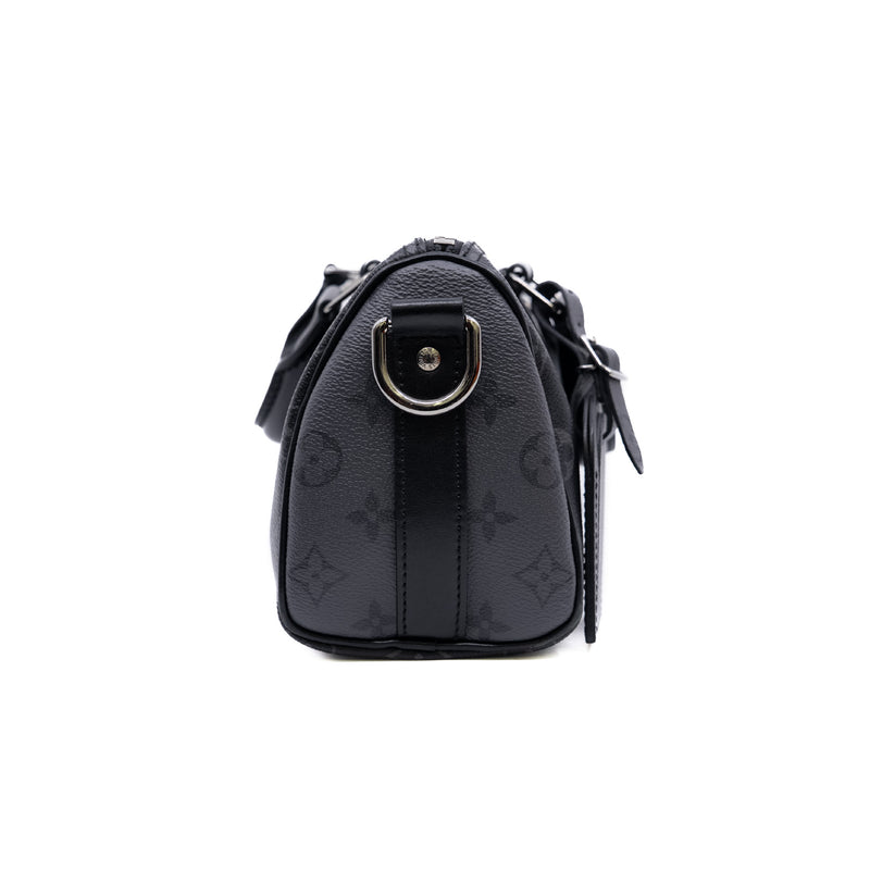 Keepall Bandoulière 25 in black and grey monogram PHW