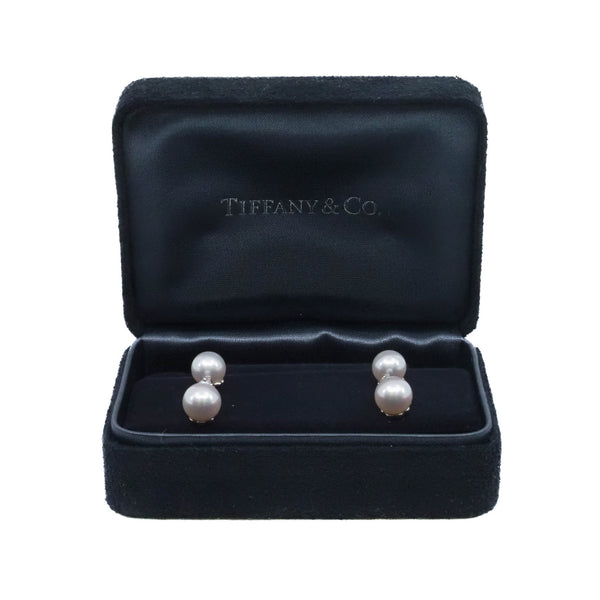 Tiffany Aria Drop Earrings pearl three diamonds rrp5900 - L'UXE LINK