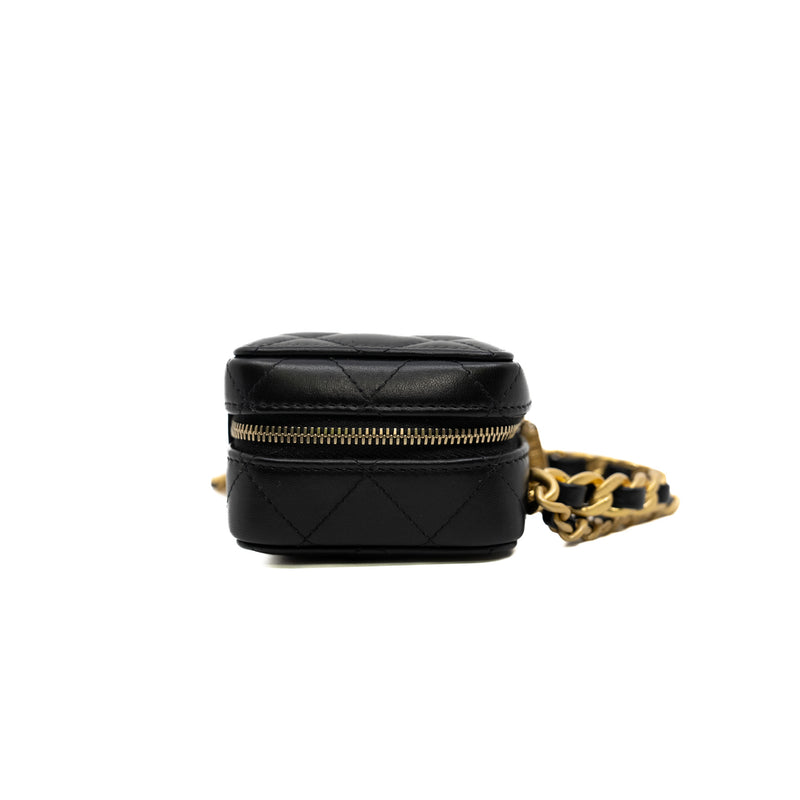 mini vanity with chain top handle in lambskin black ghw #N5U1xxxx