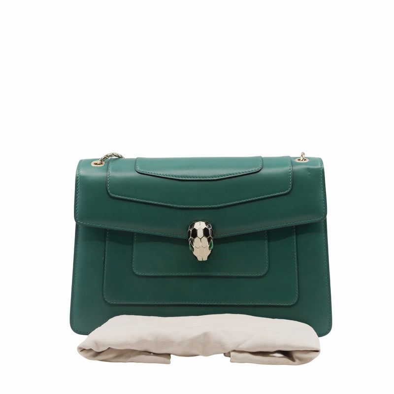 serpentine MM green double flap ghw - L'UXE LINK