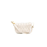 thumbnail matelasse nappa pouch in white leather ghw
