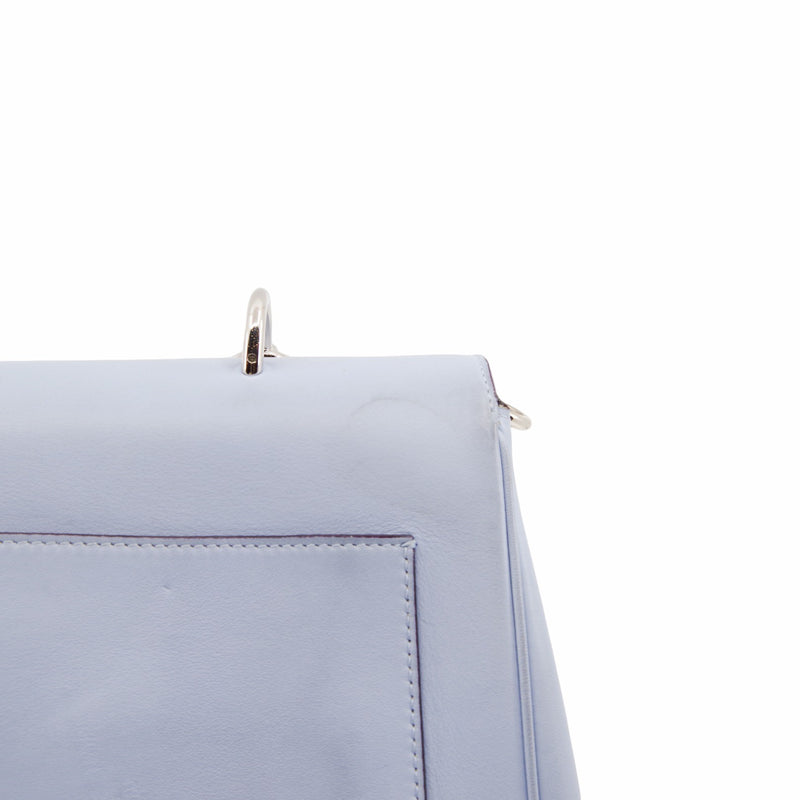 Be Dior  Flap Bag Medium Leather Blue And Red PHW - L'UXE LINK