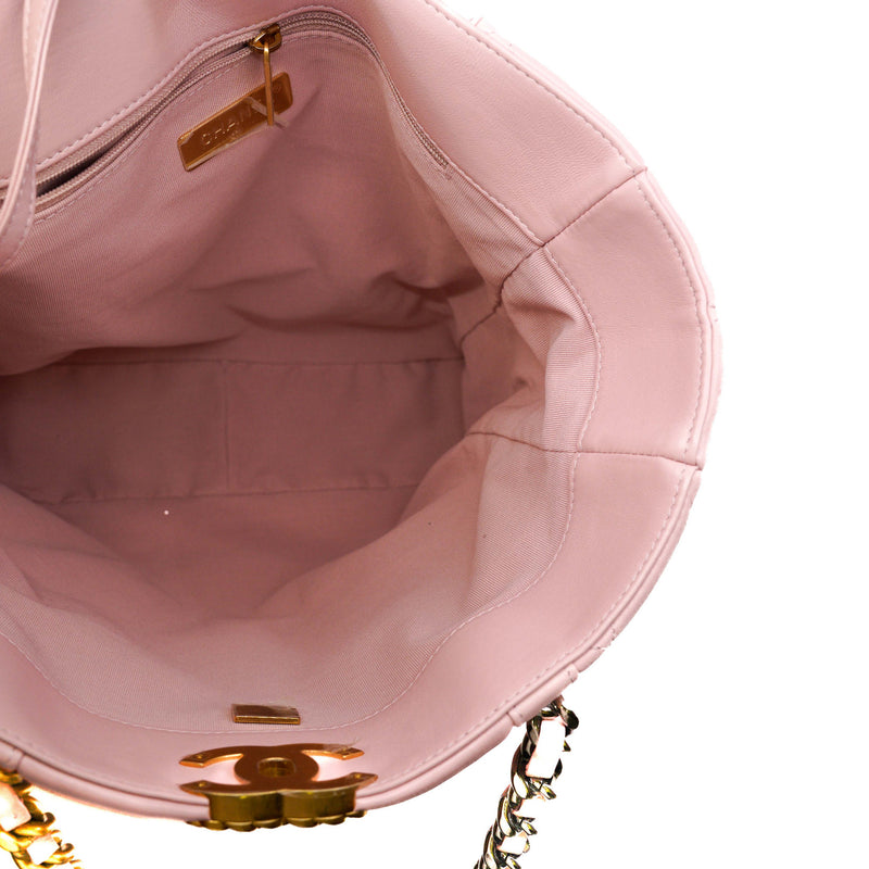 Medium 19 Lambskin Quilted Shopping Bag Pink #PJ58xxx - L'UXE LINK