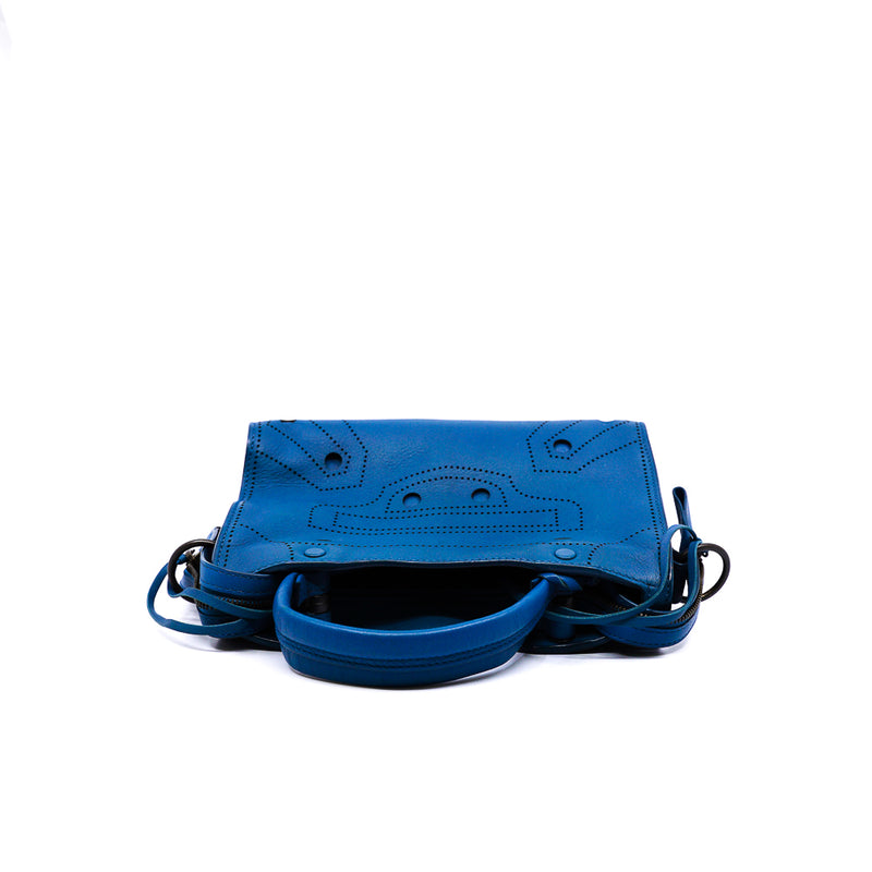 mini city in swift leather blue ruthenium hw - L'UXE LINK