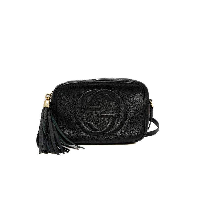Soho Disco Small Black Calfskin Crossbody Bag - L'UXE LINK