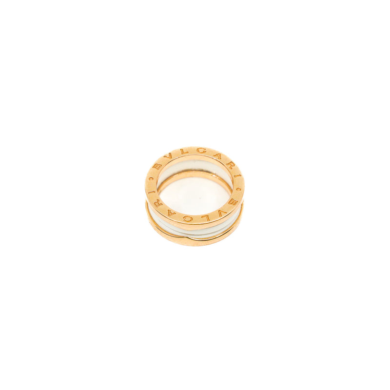 B.zero1 Ring In White Ceramic And 18k Yellow Gold Size 53 - L'UXE LINK