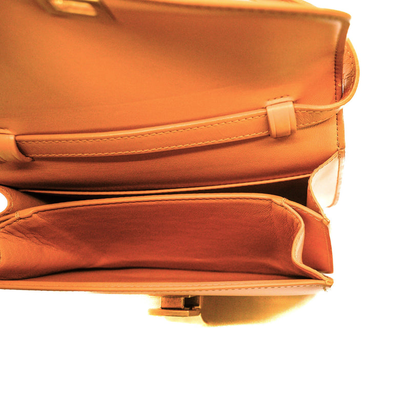 Teen Classic Box In Yellow Calfskin Leather Bag GHW - L'UXE LINK