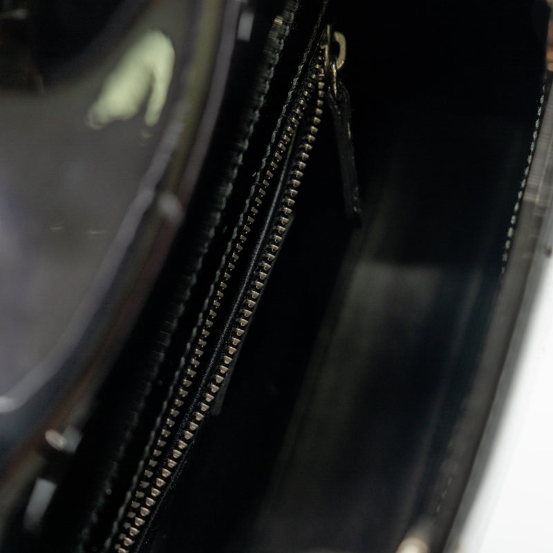 Mini Lady Dior Handbag Patent Leather Black PHW With Strap 2015 - L'UXE LINK