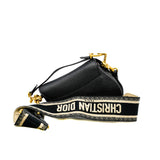 thumbnail small saddle bag in strap grained calfskin in ghw